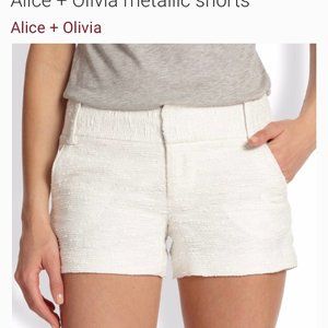 alice and olivia tweed shorts
